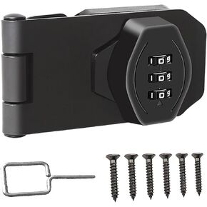 2 Packs Keyed Hasp Locks,V·RESOURCING Twist Knob Keyed Locking Hasp for Small Doors, Drawer, Cabinets and More, Hasp Lock Catch Latch Safety Lock Door Lock with Keys (3 Inch,Black)