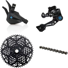 Box Three Prime 9 Multi Shift Non E-Bike and Single Shift E-Bike Cycling Groupset 9 Speed 1x Drivetrain Shifter, Rear Derailleur, Freehub Bike Cassette, Chain | Box Components