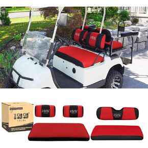 10L0L Golf Cart Front Rear Seat Covers for Yamaha G2 G8 G9 G11 G14 G16 G20 G19 G21 G22, Club Car DS pre-2000, Tomberlin Emerge, Made w/ 3D Air Mesh Polyester Fabric Breathable Washable -Grey