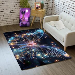 Butterfly Rug for Girls Room - Purple Butterfly Rugs for Bedroom Area Rug for Girls Butterfly Carpet Indoor Outdoor Butterfly Floor Mat for Home Decor Butterfly Rugs for Kids Room Decor, 47" x 31"