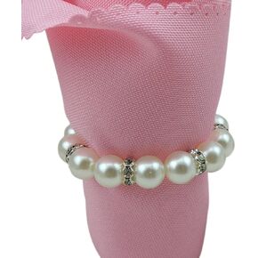Tangpan Imitation Pearl Napkin Rings with Elastic for Wedding and Hotel with Diamond Soft Decoration for Napkin Rings (20)