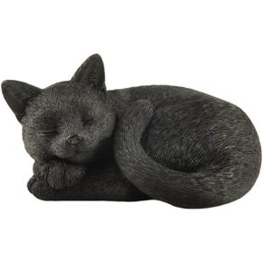 3" Sleeping Black Cat Curled Up Hand Painted Figurine - Gifts for Cat Lovers, Cat Lover Gifts for Women, Cat Lover Gifts for Men, Cat Decor for Cat Lovers, Home Decor for Cat Lovers