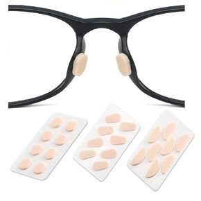 6 Sheet Total 24 Pairs Self-Adhesive Anti-Slip Eyeglass Soft Foam Nose Pads Thin Nosepads for Eyeglasses Sunglasses Glasses (1.0mm, 3 Styles, Nude)