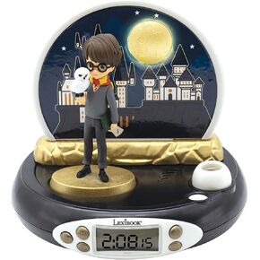 LEXiBOOK Warner Harry Potter, Harry Potter Projector Alarm clock with sounds, built-in night light, time projection onto The ceiling, sound effects, battery-powered, Children, Black, RP500HP