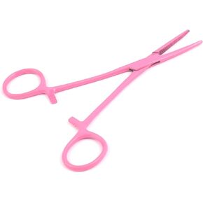 OdontoMed2011® Hemostat Forceps Locking Clamps Serrated Fishing Locking Forceps Clamp Fish Hook Remover Forceps (5.5" Curved, Full Purple)