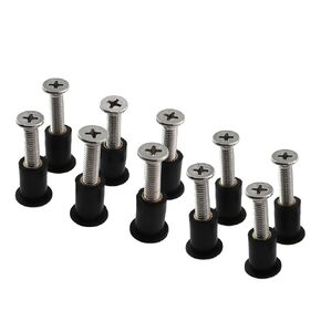 10 Sets M5x25mm Furniture Motorcycle Canoe Kayak Accessory Fixing Screw Plastic Coated Nut Stainless Steel Self Tapping Screw Suitable for Kayaks Canoes Dinghies Rectifiers Hole Fixing