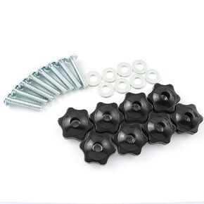 8 Sets T-Track Knobs Kit 1/4"-20 x 1-1/4" Phillips Head Full Thread Outer Screw Bolts with 1/4 Hexagon Hand Nuts and Flat Washers
