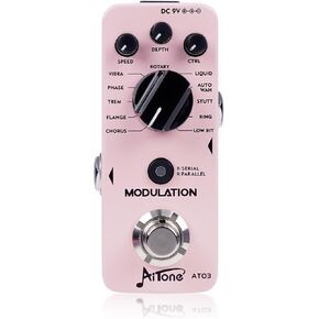 AITONE Modulation Pedal for Electric Guitar with Chorus Flanger Tremolo Phaser Vibrato Multi Digital Guitar Pedals 11 Modulation Modes (AT-03)