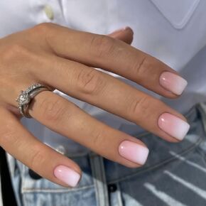 Fake Nails Almond Glue on Nails, False Nails with Adhesive Tabs, Acrylic Nails for Women and Girls