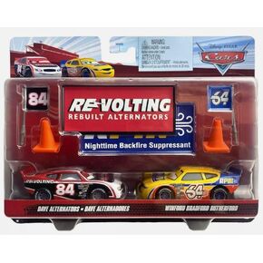 Disney Cars 2022 Fan-Favorite 2-Pack with Race Team Flags and Signs: (Sage Vanderspin Murray Clutchburn Gask-its The Racetrack Treat 80 92)