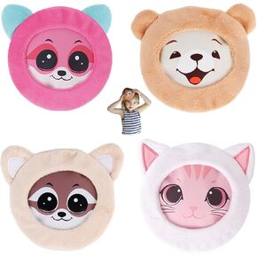 FOMI Ultra Strong Kids Hot Cold Ice Packs | 4 Pack | Soft Colorful Sleeves | Animal Designed Children Gel Bead Wrap | Pain Relief for Kids Boo Boos, Fever, Headaches | Strap to Hold in Place