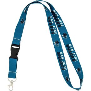 Desert Cactus San Jose Sharks Lanyard NHL National Hockey League Car Keys ID Badge Holder Keychain Detachable Breakaway Snap Buckle (Lanyard 1 - Blue)