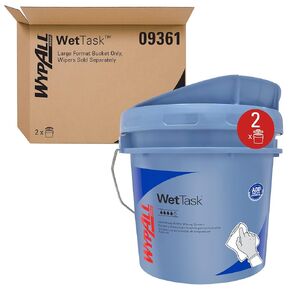 KLEENGUARD Kimtech Prep Wipers for the WetTask Wiping System Bucket (09361), Large Format Hygienic Enclosed System, 3.5 Gallon, 2 Buckets / Case
