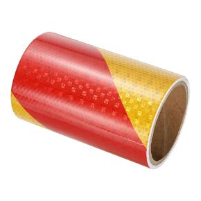 PATIKIL Reflective Tape, 4 Inch x 10 FT Waterproof High Visibility Self-Adhesive Warning Safety Tape Outdoor Reflector Stickers for Cars Trucks Trailers, Red White