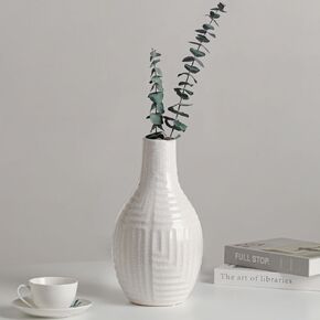 hjn Ceramic Vase- Teal Vase for Home Decor，Flower Vase for Centerpieces, Modern Decor Vases for Living Room/Bookshelf/Mantel/Home Decor Accents - Teal texture-Large-10.6" H
