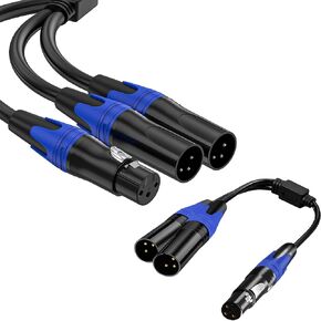 11.8 Inches XLR Splitter Cable 2-Pack for Efficient Audio Signal Distribution