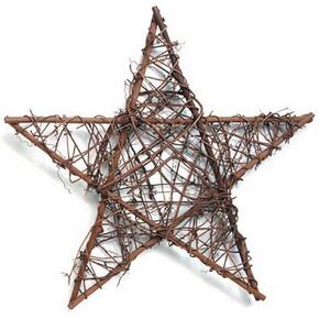 Pack of 3 Natural Grapevine Wreath Star Shape DIY Crafts Base for Christmas Wreath Garland Gift Home Decoration (6/8/10 inches)
