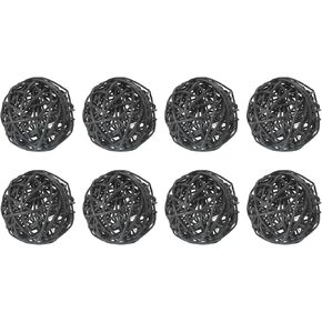 MECCANIXITY 8 Pcs Wicker Rattan Balls 2.8 Inch Rattan Decorative Balls Vase Fillers for Wedding Party Centerpiece Bowls Home Decoration Brown