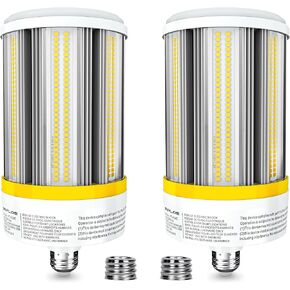 2-Pack 500W Equivalent LED Corn Light Bulb 38W, E26/E39 Base, 10000LM 5000K Daylight, High Efficiency, Ideal for Garage, Basement, Workshop, Warehouse, YT-5002-2