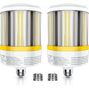 2-Pack 500W يعادل لمبة ضوء الذرة LED 38W، قاعدة E26/E39، 10000LM 5000K ضوء النهار، كفاءة عالية، مثالية للمرآب، الطابق السفلي، ورشة عمل، مستودع، YT-5002-2