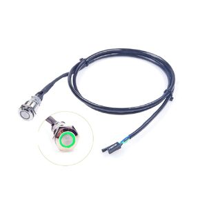 16mm Chassis Switch Metal Button Switch with 100CM 3.3FT Extension Cable Blue Ring LED Suitable for DIY Computer Switch and Restart Button(Ring, Blue)