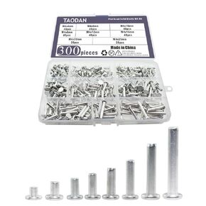 300PCS Solid Rivet Kit Fastener M4 Flat Head Aluminium Solid Rivet Suitable for Machine Tool and Tool Making