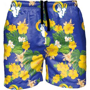 FOCO Men's NFL Team Logo Floral Hawaiian Swim Suit Trunks