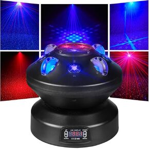 DJ Disco Stage Party Lights 90W Moving Head DJ Lights Laser DJ Light with DMX 512 & Sound Activated Uplights for Events Christmas Club Disco Church Wedding