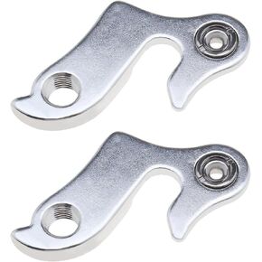 2pcs Bike Rear Gear Mech Derailleur Hanger Hook Drop Out Adapter with Screw Silver Aluminum Alloy Bike Tail Hook Dropout Frame for Mountain Bike