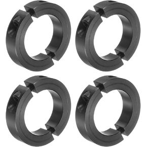 uxcell 4pcs Double Split Clamp-On Shaft Collar for 1-7/8" Shaft, Two-Piece Clamping Collar, 2-7/8" OD, 11/16" Thick, 45 Steel Axle Collar Clamp, Set Screw Style