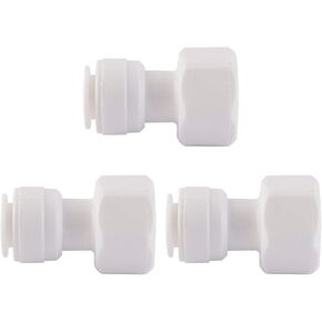 uxcell 3pcs Straight 1/2 Inch BSP Female To 3/8 Inch Tube OD Quick Connect Water Tube Fitting Water Purifiers Fittings Hose Connector Filters Tubing Hose for RO Reverse Osmosis System