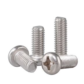 50PCS #6-32 x 3/16 Pan Head Phillips Machine Screws 304 Stainless Steel Metric Cross Head Screws Bolts Fasteners Fully Threaded