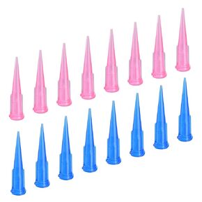 MECCANIXITY Dispenser Needle Tip Blue 22ga x 1.26" Pink 20ga x 1.26" Plastic Industrial Blunt Tip Tapered Dispensing Fill Needle for Oil Glue, Pack of 240
