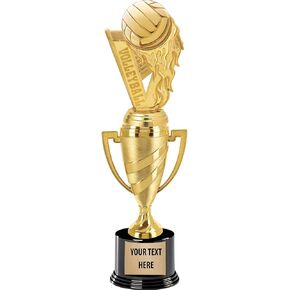 Crown Awards Volleyball Trophy, 14" Gold Cup Volleyball Team Trophies, Enter Your Own Engraving Prime