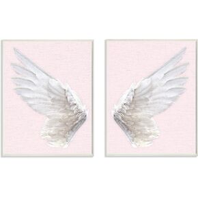 The Stupell Home Decor Collection Pink Wings Wall Plaque Art, 10 x 15, Multicolor