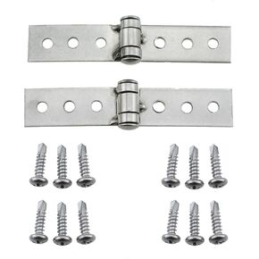 2PCS Six Holes Folding Butt Hinge Stainless Steel Furniture Door and Window Hinge for Frameless Folding Window and Cabinet Door and Electrical Box