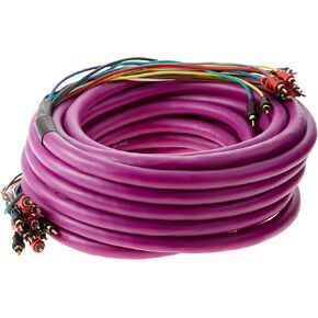 TBHMED36PURPLE DEEJAYLED Purple 36FT 10RCA 3 Power Copp
