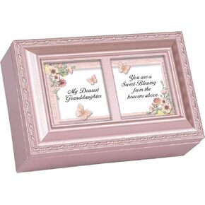 Cottage Garden Granddaughter Sweet Blessing Matte Pink Petite Music Box Plays You Light Up My Life