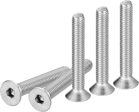 M6-1 x 10mm Flat Head Socket Cap Screws, 25 Pack 304 Stainless Steel Hex Socket Flat Head Screws, Full Thread, Countersunk Bolts in Saudi Arabia