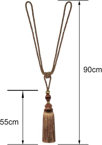 Fenghuangwu 2Pcs Curtain Tiebacks Tassel Tie-Backs, Elegant Curtain Tie Backs Holdbacks for Decor-Beige in Saudi Arabia