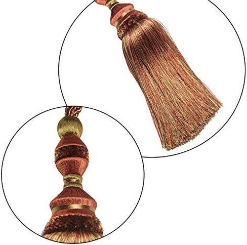 Fenghuangwu 2Pcs Curtain Tiebacks Tassel Tie-Backs, Elegant Curtain Tie Backs Holdbacks for Decor-Beige in Saudi Arabia