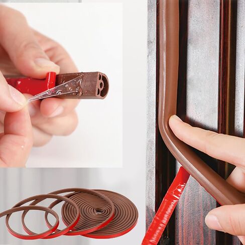 2pcs 20ft Silicone Door Weather Stripping Door Seal Strip Self-Adhesive Backing Seals Large Gap (From 5/32 Inch To 1/4 Inch) Seal Strip For Door Frame Insulation Large Gap Easy To Cut & Install（White) in Saudi Arabia