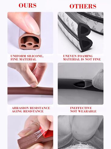 2pcs 20ft Silicone Door Weather Stripping Door Seal Strip Self-Adhesive Backing Seals Large Gap (From 5/32 Inch To 1/4 Inch) Seal Strip For Door Frame Insulation Large Gap Easy To Cut & Install（White) in Saudi Arabia