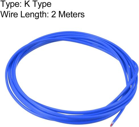Uxcell K نوع سلك حراري 2 × 0.5 مم سلك مجدولة أزرق PTFE سلك تمديد 1 متر in Kuwait