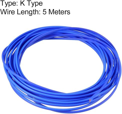 Uxcell K نوع سلك حراري 2 × 0.5 مم سلك مجدولة أزرق PTFE سلك تمديد 1 متر in Kuwait