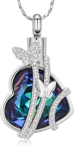Imrsanl Cremation Jewelry for Ashes Butterfly Urn Necklace for Women Girls Keepsake Memoiral Ashes Necklace Pendent in Saudi Arabia