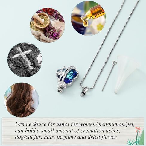 Imrsanl Cremation Jewelry for Ashes Butterfly Urn Necklace for Women Girls Keepsake Memoiral Ashes Necklace Pendent in Saudi Arabia