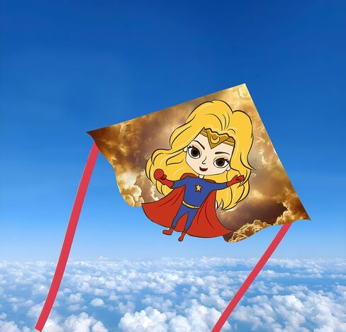 Flying Kites with Darling,Kites for Kids,Kites for Adults,Easy to Fly Kites,Striking Cute_Kid Design, 43 * 31 inches,Line 100m in Saudi Arabia