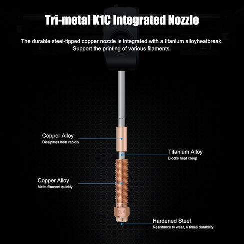 طابعة ثلاثية الأبعاد Hotend k1 K1c السيراميك Hotend Kit Unicorn فوهة تبديل سريعة لطابعة K1 Max K1C ثلاثية الأبعاد، xirbbo ترقية جميع المعادن المتكاملة الطارد الساخن استبدال النهاية in Kuwait