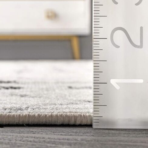 سجادة nuLOOM 2x6 Zola هندسية مغربية، رمادي، تصميم بوهيمي باهت، مقاومة للبقع، لغرفة النوم، غرفة الطعام، غرفة المعيشة، المدخل، المكتب، المطبخ، المدخل in Saudi Arabia